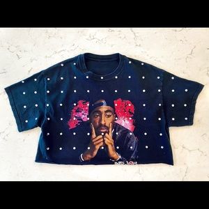 Bedazzled Tupac Poetic Justice Crop Top